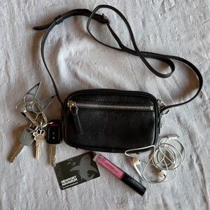 Aimee Kestenberg Let’s Ride Mini Leather Crossbody Bag Black